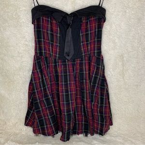 Hot Topic Plaid Strapless Punk Dress